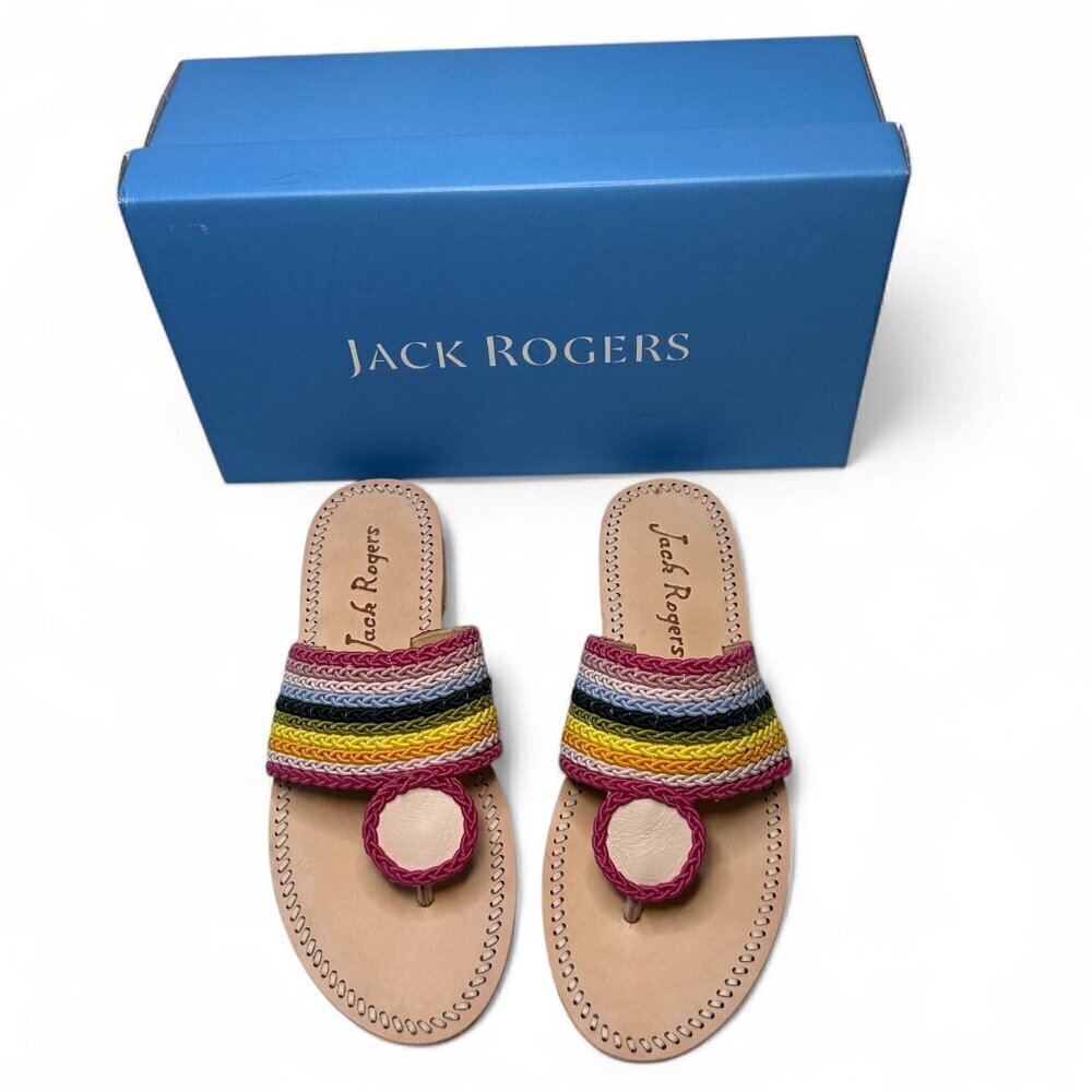 JACK ROGERS Jacks Multi-Color Fuschia Rope Sandal - 7.5 NEW IN BOX